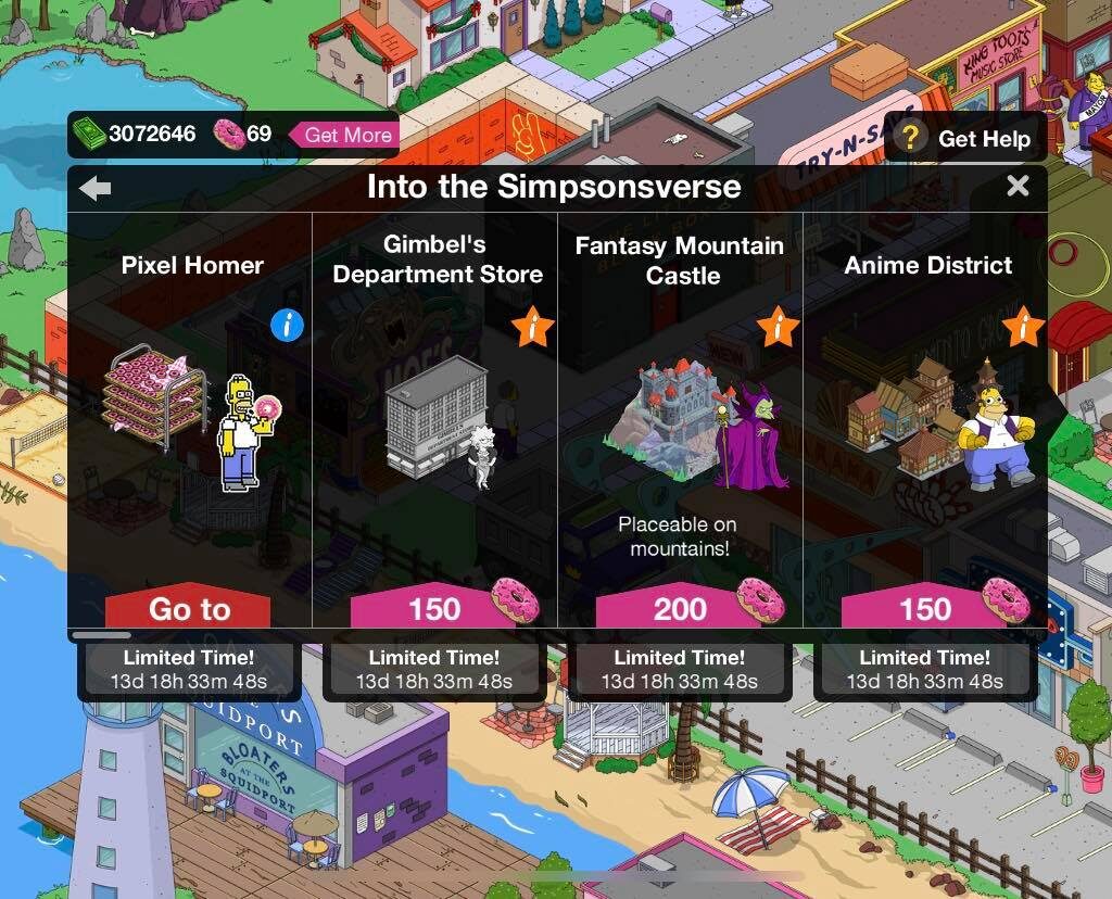 Simpsons Tapped Out Buildings 